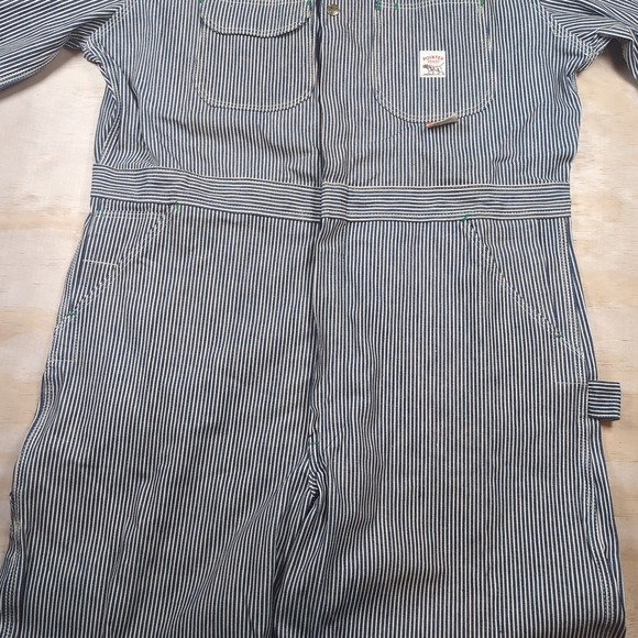 Vintage NWT 46x32 Pointer Brand Train Crewman Coveralls Hickory Stripe RARE - Picture 7 of 16